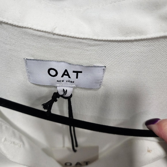 Free People OAT NEW YORK Women's Female Oversized Shirt Medium NWT - Picture 2 of 4